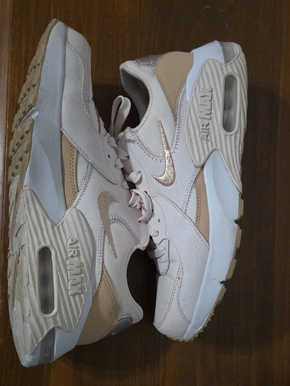 Nike Air Max Excee sneakers Womens Size 9.5 Light Soft Pink/Shimmer colorway.